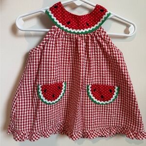 Youngland Watermelon Gingham Dress - 6-9 months